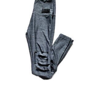 PINK by VICTORIA SECRET | Yoga Leggings  Ultimate Torn Slits | Gray Black  | XS